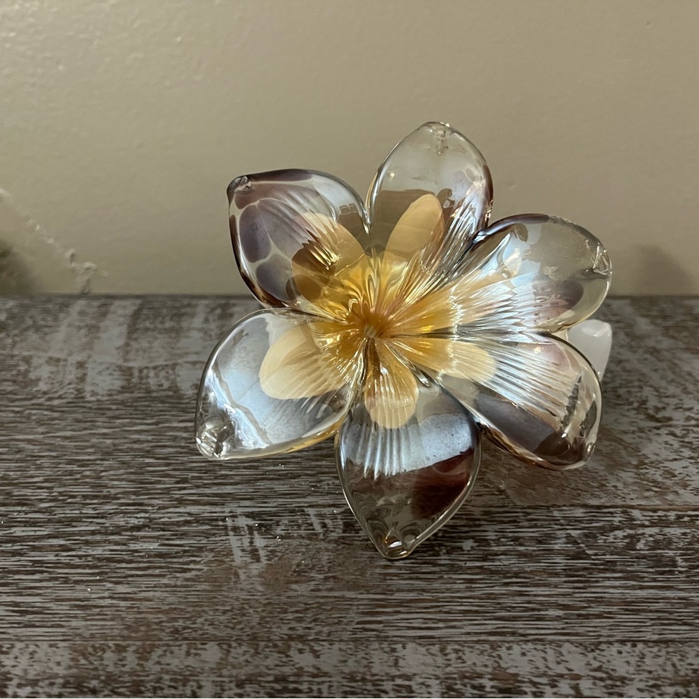 Vintage Murano art glass flower sculpture